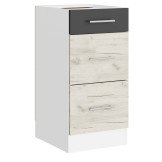 Тумба Эко Низ 400 3Ш Белый, Крафт белый, Графит