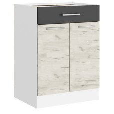 Тумба Еко Низ 1Ш 600 Білий, Графіт