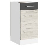 Тумба Эко Низ 400 1Ш Крафт белый, Графит