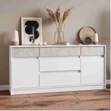 Комод СТАЙЛ 1600 Білий/ Бетон 