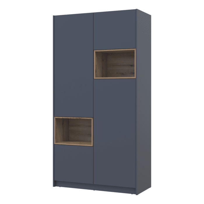 Шафа для одягу з нішою Дейл 115,2х52х220 см Графіт/Дуб евок 