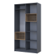 Шафа для одягу з нішою Дейл 115,2х52х220 см Графіт/Дуб евок 