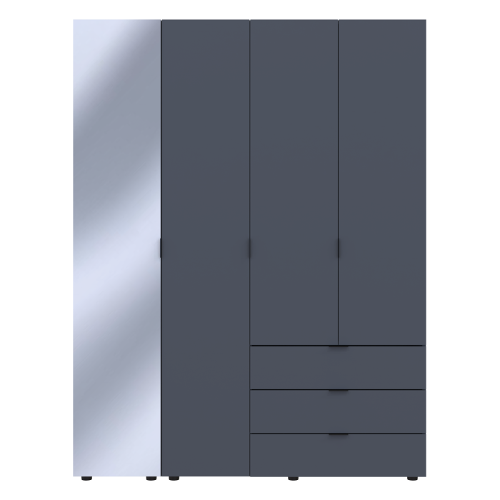 Шкаф Гелар 3 ДСП/ Зеркало 155х49,5х203,4 см