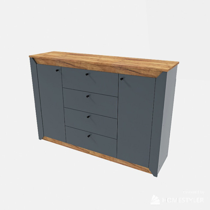 Комод Нордік 1400 Дуб Крафт Золотий, Білий