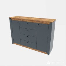 Комод Нордік 1400 Дуб Крафт Золотий, Графіт