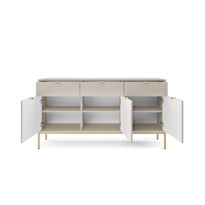 Комод Perfect Home Нова / Nova 3-дверний з 3 шухлядами і золотими ніжками KSZ154 Кашемір 