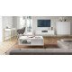 Стіл журнальний Perfect Home Нова / Nova з 2 шухлядами та золотими ніжками L104 Білий