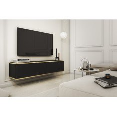 Тумба ТВ навісна Perfect Home Оро / Oro 2Д  RTV135 Чорний