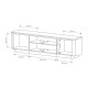 Тумба під ТВ Perfect Home Торро / Torro 3D/200 3-дверна Дуб кремона/чорний