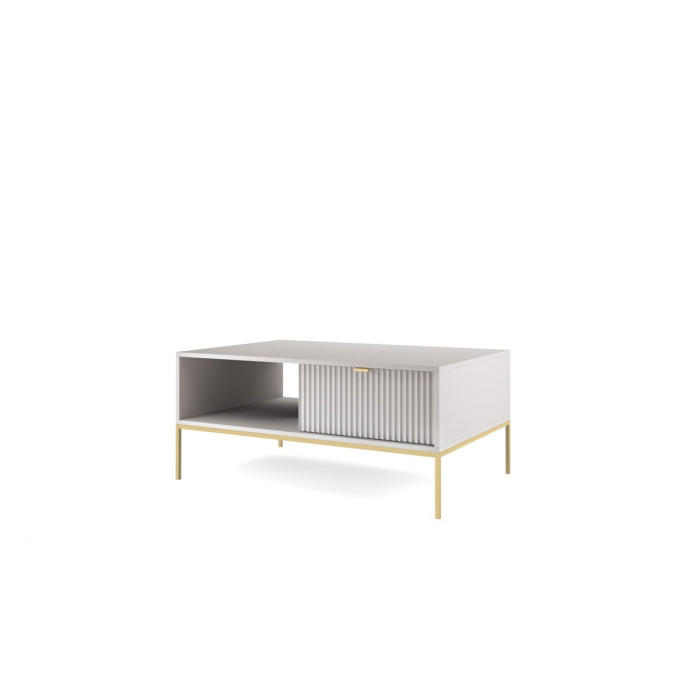 Стол журнальный Perfect Home Новая/Nova с 2 ящиками и золотыми ножками L104 Серый 