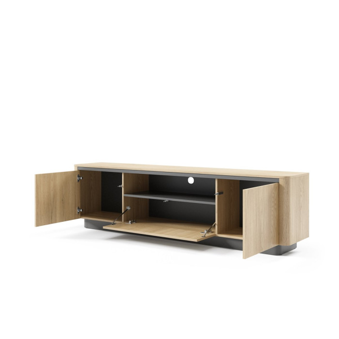 Тумба під ТВ Perfect Home Торро / Torro 3D/200 3-дверна Дуб кремона/чорний