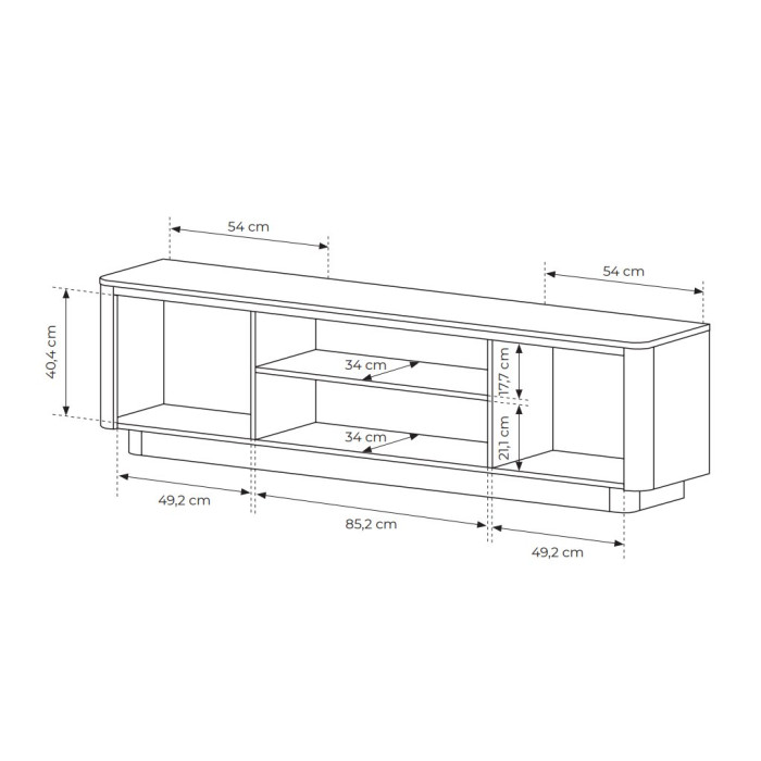 Тумба під ТВ Perfect Home Торро / Torro 3D/200 3-дверна Дуб кремона/чорний