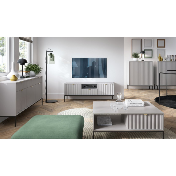 Тумба под телевизор Perfect Home Нова/Nova 2-дверная с 1 ящиком  RTV154 Серый 