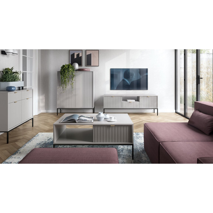 Тумба под телевизор Perfect Home Нова/Nova 2-дверная с 1 ящиком  RTV154 Серый 