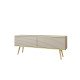 Тумба під телевізор Perfect Home Оро / Oro 2-дверна з золотими ніжками RTV135 MDF Бежевий