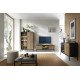 Тумба під ТВ з підсвіткою Perfect Home Сенто / Sento RTV154 3-дверна Чорний/дуб вотан 