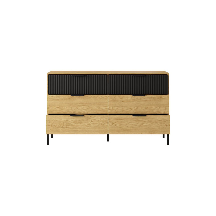 Комод Perfect Home Балтик / Baltic 6S/138 з 6 шухлядами Дуб балтик/чорний 