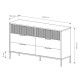 Комод Perfect Home Балтик / Baltic 6S/138 з 6 шухлядами Дуб балтик/чорний 
