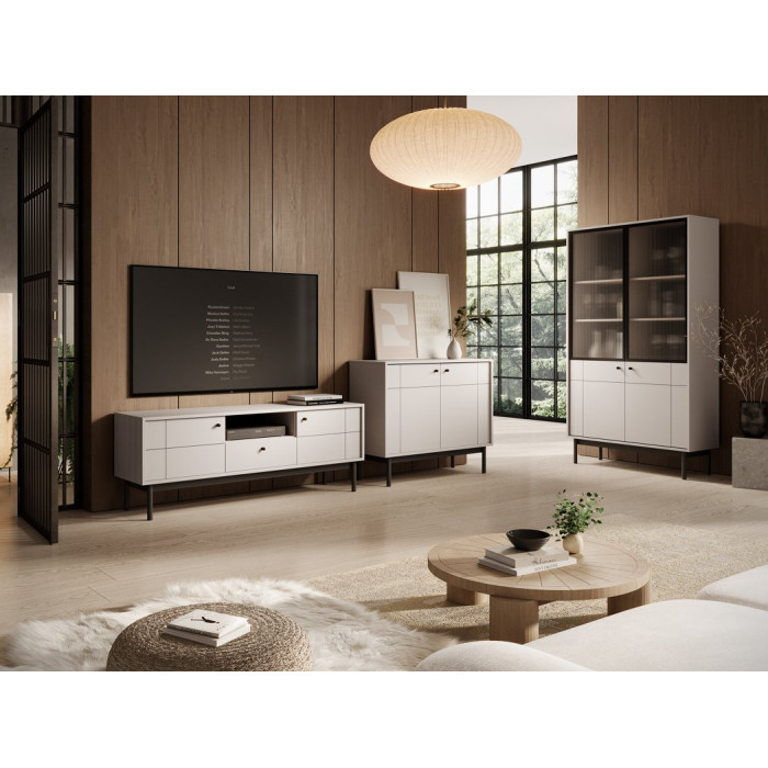 Вітрина Perfect Home Джапанді / Japandi WT104 2-дверна Кашемір