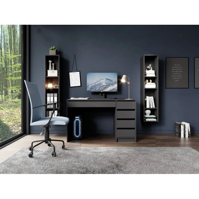 Стол туалетный письменный Perfect Home Ада/Ada 5S/120 с 5 ящиками Антрацит (PFH-091308)