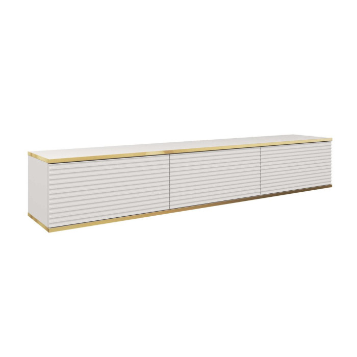 Тумба под телевизор навесная Perfect Home Оро/Oro 3-дверная RTV175 MDF Белый