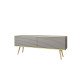 Тумба под телевизор Perfect Home Оро/Oro 2-дверная с золотыми ножками RTV135 MDF Серый 