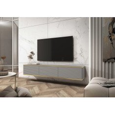 Тумба під телевізор навісна Оро / Oro 3Д RTV175 MDF Сірий 