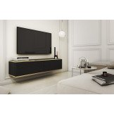 Тумба під телевізор навісна Оро / Oro 2Д RTV135 MDF Чорний