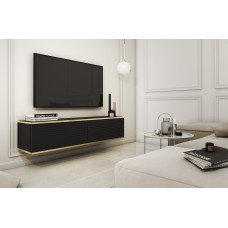 Тумба під телевізор навісна Оро / Oro 2Д RTV135 MDF Чорний