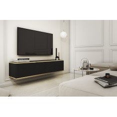 Тумба под телевизор навесная Оро/Oro 2Д RTV135 MDF Черный 