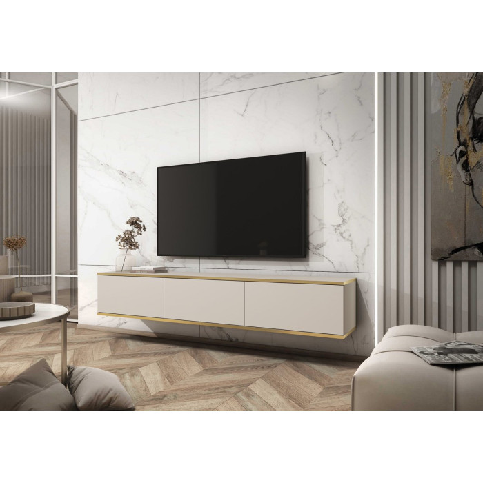 Тумба під телевізор навісна Perfect Home Оро / Oro 3-дверна RTV175 Бежевий 