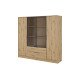 ШафаPerfect Home Келлі / Kelly 4DRM з центральними прозорими дверцятами та додатковими полицями Дуб артизан 