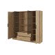 ШафаPerfect Home Келлі / Kelly 4DRM з центральними прозорими дверцятами та додатковими полицями Дуб артизан 