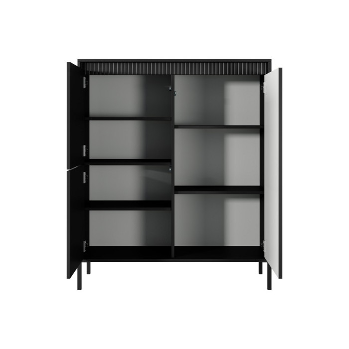 Комод высокий Perfect Home Сенсо / Senso 3-дверный 3D Черный