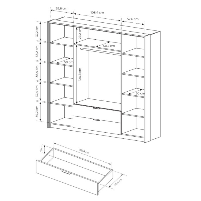 Шкаф Милтон / Milton с зеркалом 4D2S/220 Каштан/антрацит
