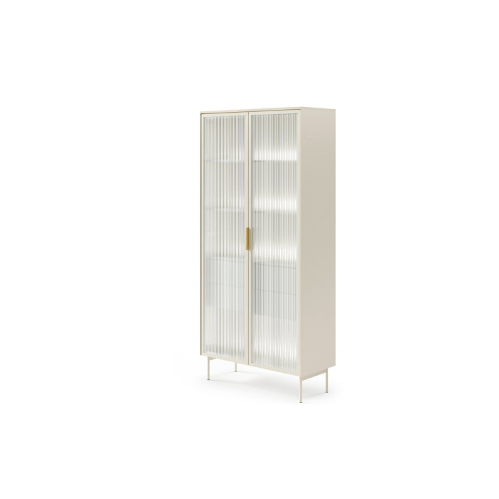 Витрина высокая с подсветкой Perfect Home Луми / Lumi 2D2S/91 2-дверная с 2 ящиками Кашемир