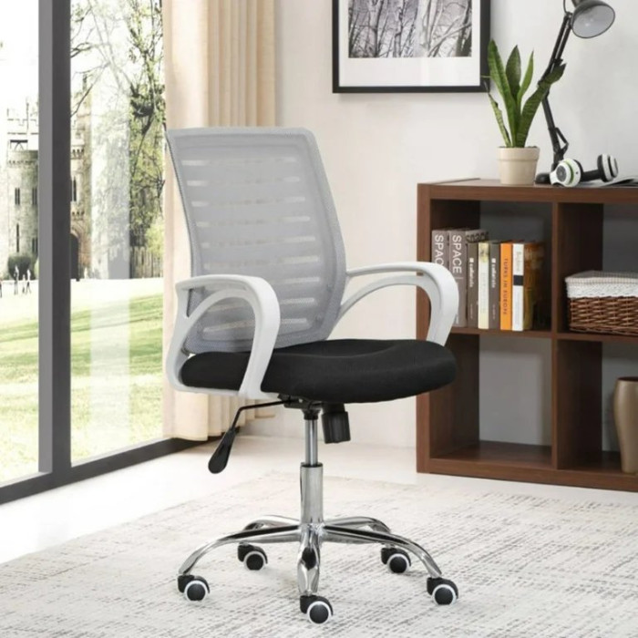 Кресло компьютерное с подлокотниками Perfect Home OC - 618w Серый 