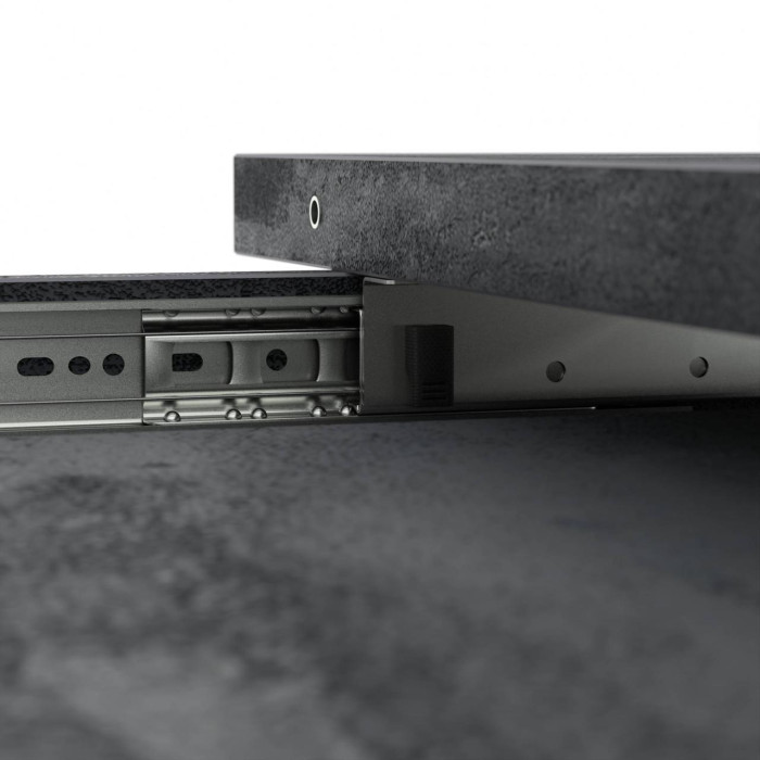 Розсувний обідній стіл СПАЙДЕР ДСП Вугільний камінь/Чорний 