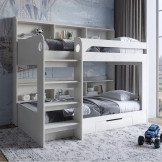 Дитяче двоярусне ліжко Майнкрафт з шухлядою Бетон style 