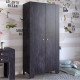 Шкаф распашный двухдверный Инди Бетон темный