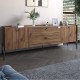 Тумба под телевизор с ящиками LION Wood с черными ножками 180х50х40 см Дуб Ливорно (LION-043128)