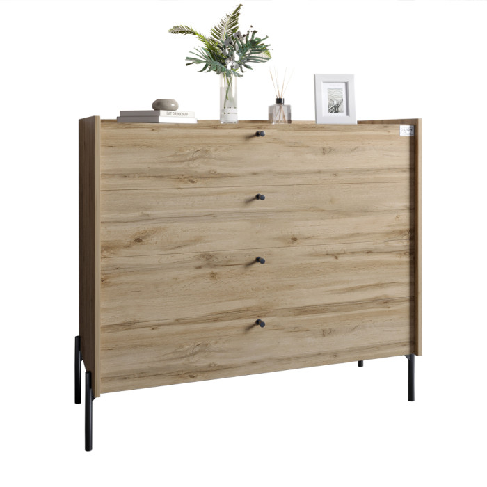 Комод с 4 ящиками  Вуд Wood с черными ножками  Дуб Аппалачи
