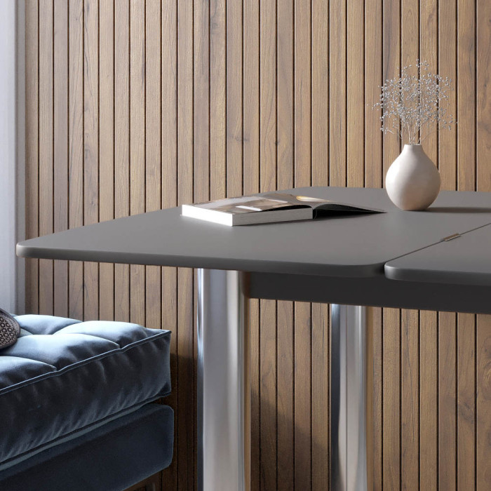 Обеденный стол раскладной LION Нота Бетон Style 60x90/90x120