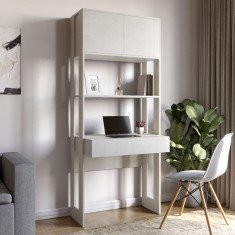 Модуль 2 стеллаж со столом Нобу Бетон Style