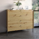 Комод с 4 ящиками LION Wood с черными ножками 100х90х45 см Дуб Артизан (LION-042978)