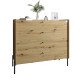 Комод с 4 ящиками LION Wood с черными ножками 100х90х45 см Дуб Артизан (LION-042978)