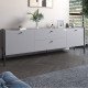 Тумба под телевизор с ящиками LION Wood с черными ножками 180х50х40 см Кашемир (LION-043131)