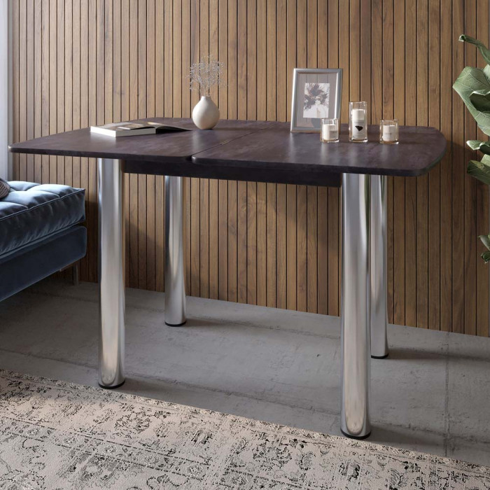 Обеденный стол раскладной LION Нота Бетон темный 60x90/90x120