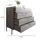 Комод с 4 ящиками LION Wood с золотыми ножками 100х90х45 см Нимфея Альба (белый) (LION-042969)