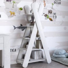 Стеллаж открытый с 5 полками Инди Бетон style